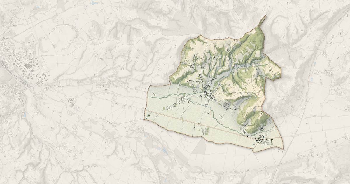 Portrait cartographique de Moidieu-Détourbe : relief, eau, forêts, bâti et voies, calculés à partir des données de l'IGN