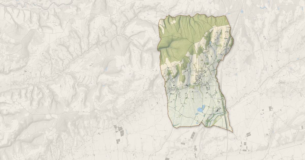 Portrait cartographique de Moissieu-sur-Dolon : relief, eau, forêts, bâti et voies, calculés à partir des données de l'IGN