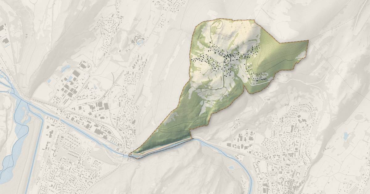 Portrait cartographique de Montchaboud : relief, eau, forêts, bâti et voies, calculés à partir des données de l'IGN