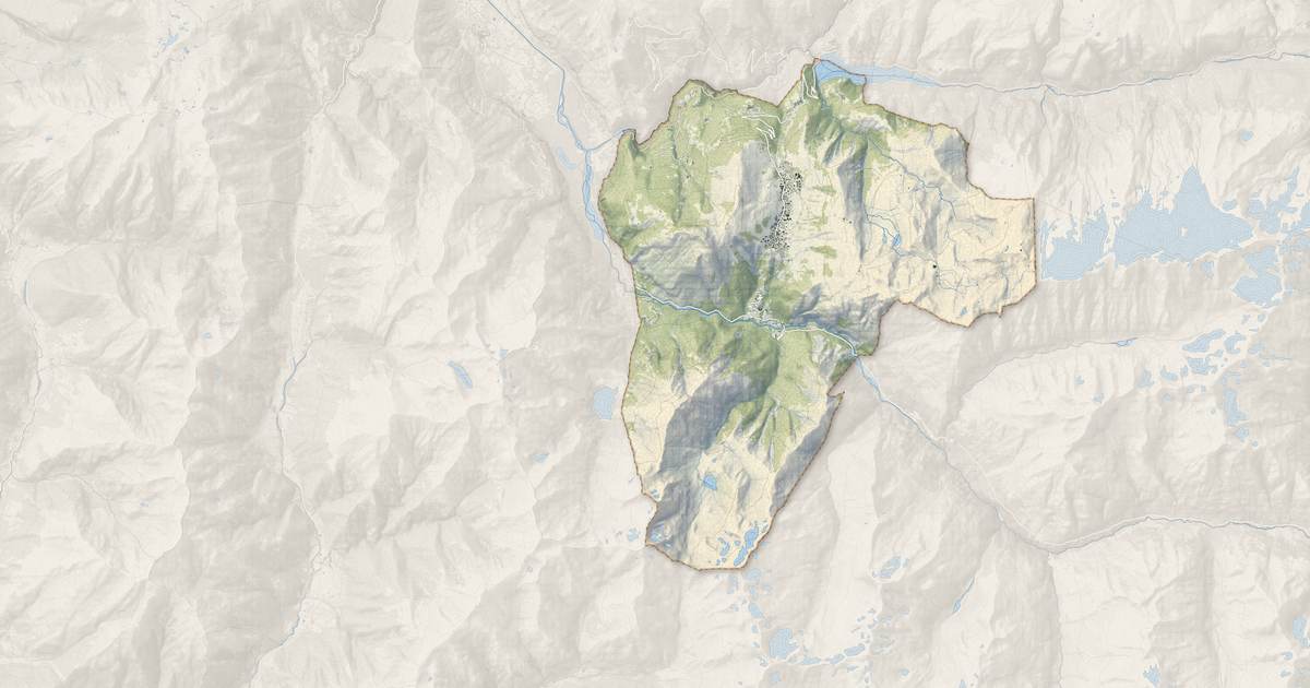 Portrait cartographique de Les Deux Alpes : relief, eau, forêts, bâti et voies, calculés à partir des données de l'IGN