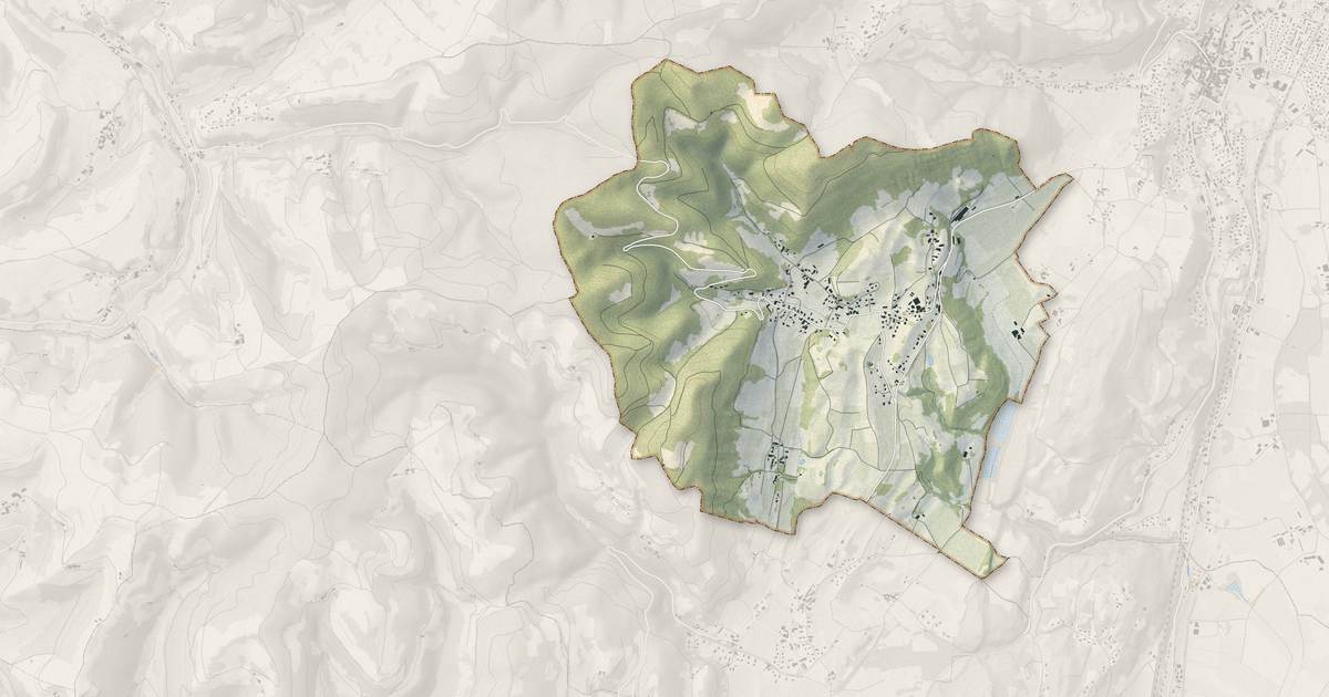 Portrait cartographique de Morette : relief, eau, forêts, bâti et voies, calculés à partir des données de l'IGN