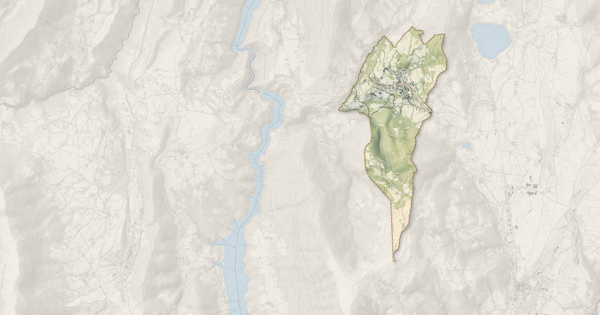 Portrait cartographique de La Motte-d'Aveillans : relief, eau, forêts, bâti et voies, calculés à partir des données de l'IGN