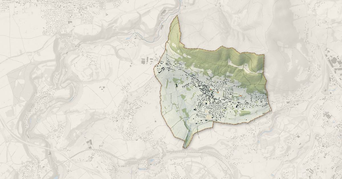 Portrait cartographique de La Murette : relief, eau, forêts, bâti et voies, calculés à partir des données de l'IGN