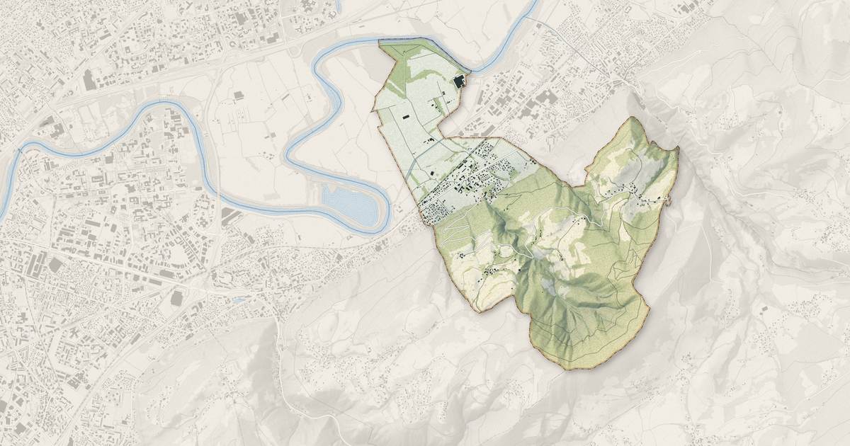 Portrait cartographique de Murianette : relief, eau, forêts, bâti et voies, calculés à partir des données de l'IGN