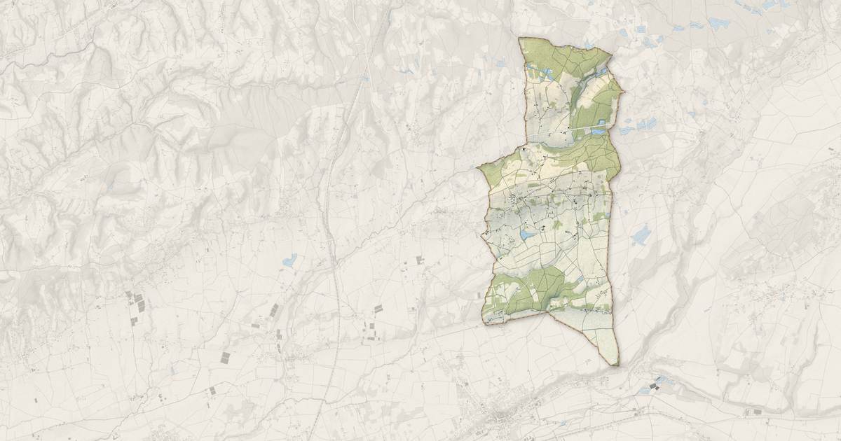 Portrait cartographique de Pisieu : relief, eau, forêts, bâti et voies, calculés à partir des données de l'IGN