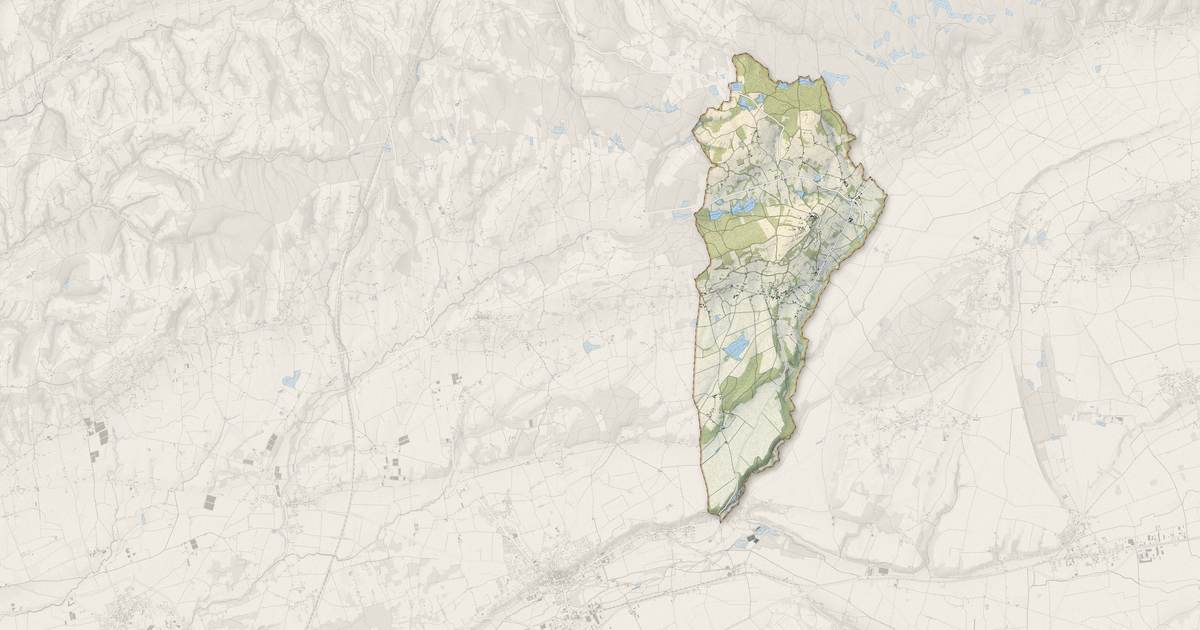 Portrait cartographique de Pommier-de-Beaurepaire : relief, eau, forêts, bâti et voies, calculés à partir des données de l'IGN