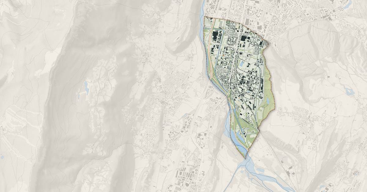 Portrait cartographique de Le Pont-de-Claix : relief, eau, forêts, bâti et voies, calculés à partir des données de l'IGN