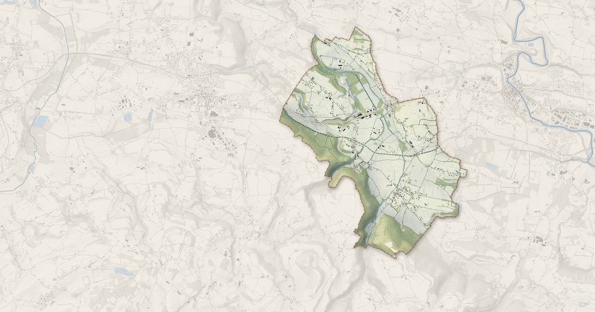 Portrait cartographique de Pressins : relief, eau, forêts, bâti et voies, calculés à partir des données de l'IGN