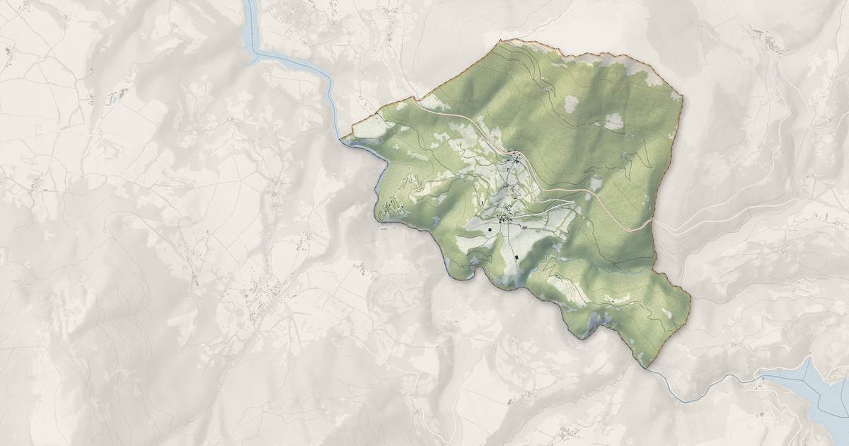 Portrait cartographique de Quet-en-Beaumont : relief, eau, forêts, bâti et voies, calculés à partir des données de l'IGN