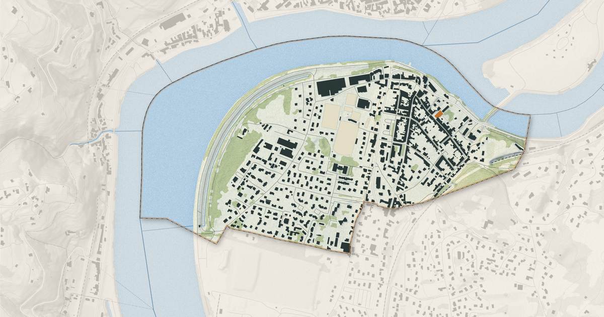 Portrait cartographique de Les Roches-de-Condrieu : relief, eau, forêts, bâti et voies, calculés à partir des données de l'IGN