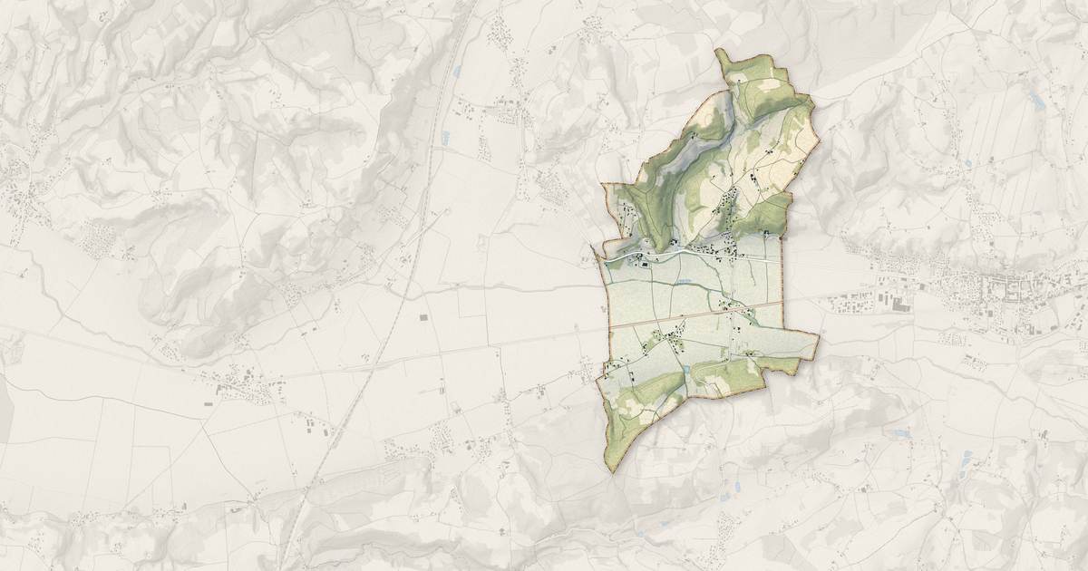 Portrait cartographique de Royas : relief, eau, forêts, bâti et voies, calculés à partir des données de l'IGN