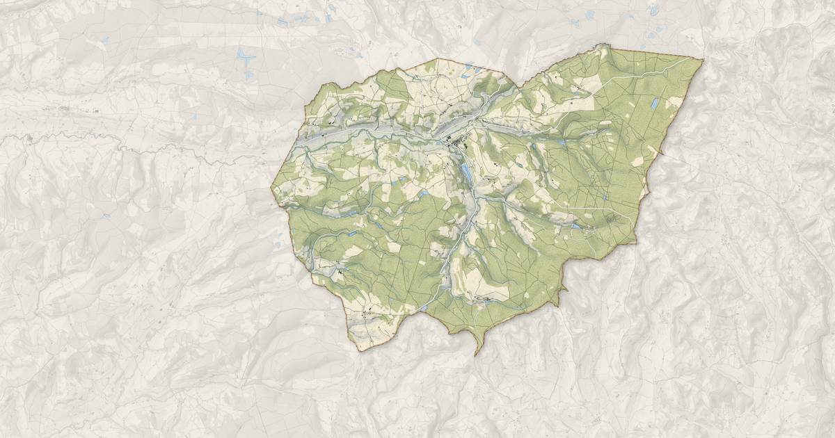 Portrait cartographique de Roybon : relief, eau, forêts, bâti et voies, calculés à partir des données de l'IGN