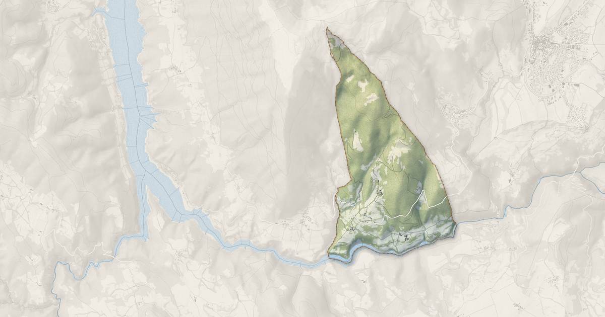 Portrait cartographique de Saint-Arey : relief, eau, forêts, bâti et voies, calculés à partir des données de l'IGN