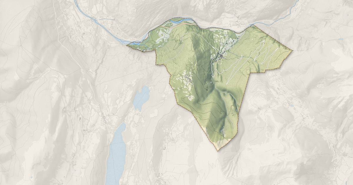 Portrait cartographique de Saint-Barthélemy-de-Séchilienne : relief, eau, forêts, bâti et voies, calculés à partir des données de l'IGN
