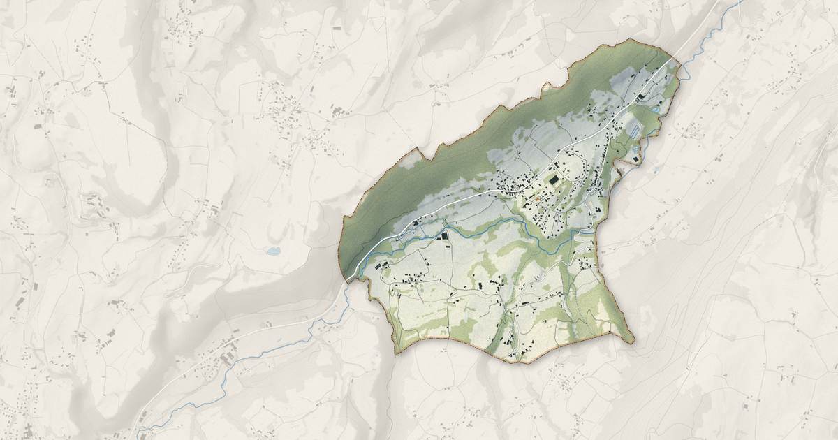 Portrait cartographique de Saint-Bueil : relief, eau, forêts, bâti et voies, calculés à partir des données de l'IGN