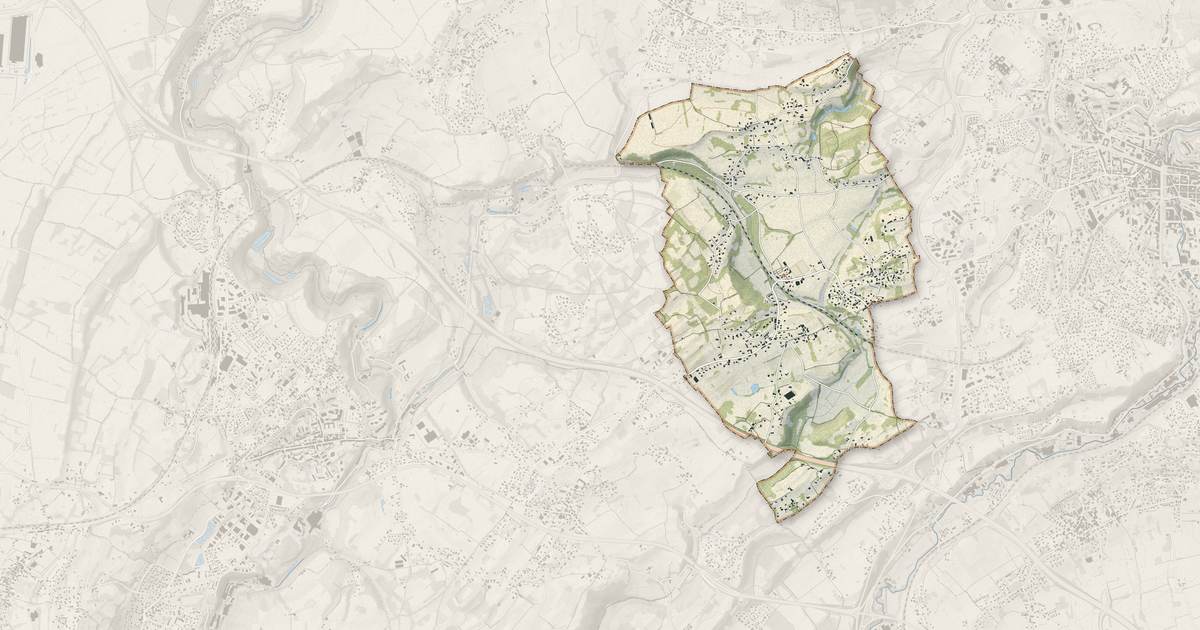 Portrait cartographique de Saint-Cassien : relief, eau, forêts, bâti et voies, calculés à partir des données de l'IGN