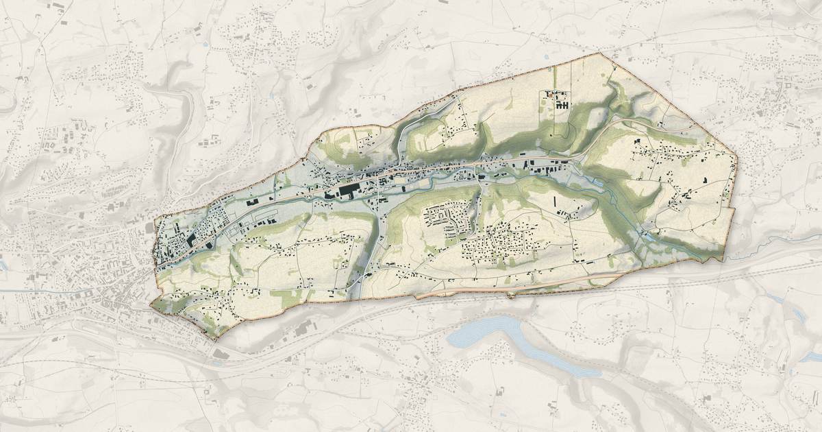 Portrait cartographique de Saint-Clair-de-la-Tour : relief, eau, forêts, bâti et voies, calculés à partir des données de l'IGN