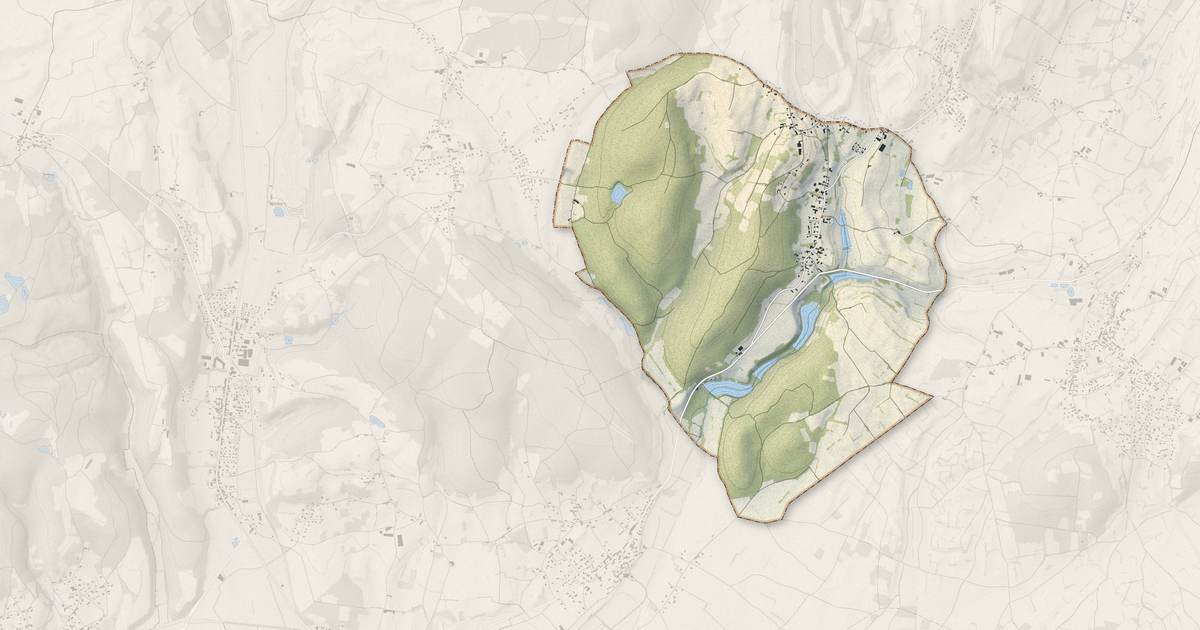 Portrait cartographique de Saint-Didier-de-Bizonnes : relief, eau, forêts, bâti et voies, calculés à partir des données de l'IGN