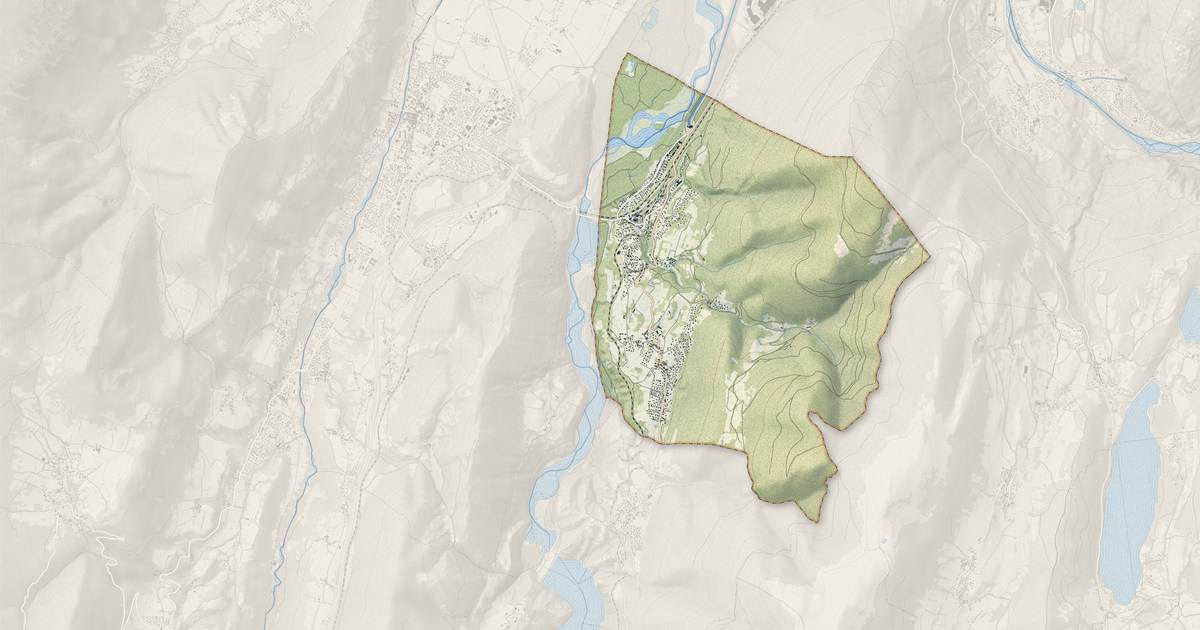 Portrait cartographique de Saint-Georges-de-Commiers : relief, eau, forêts, bâti et voies, calculés à partir des données de l'IGN