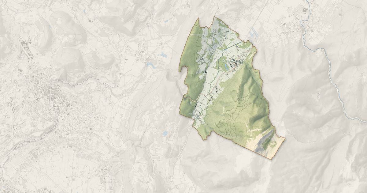 Portrait cartographique de Saint-Joseph-de-Rivière : relief, eau, forêts, bâti et voies, calculés à partir des données de l'IGN