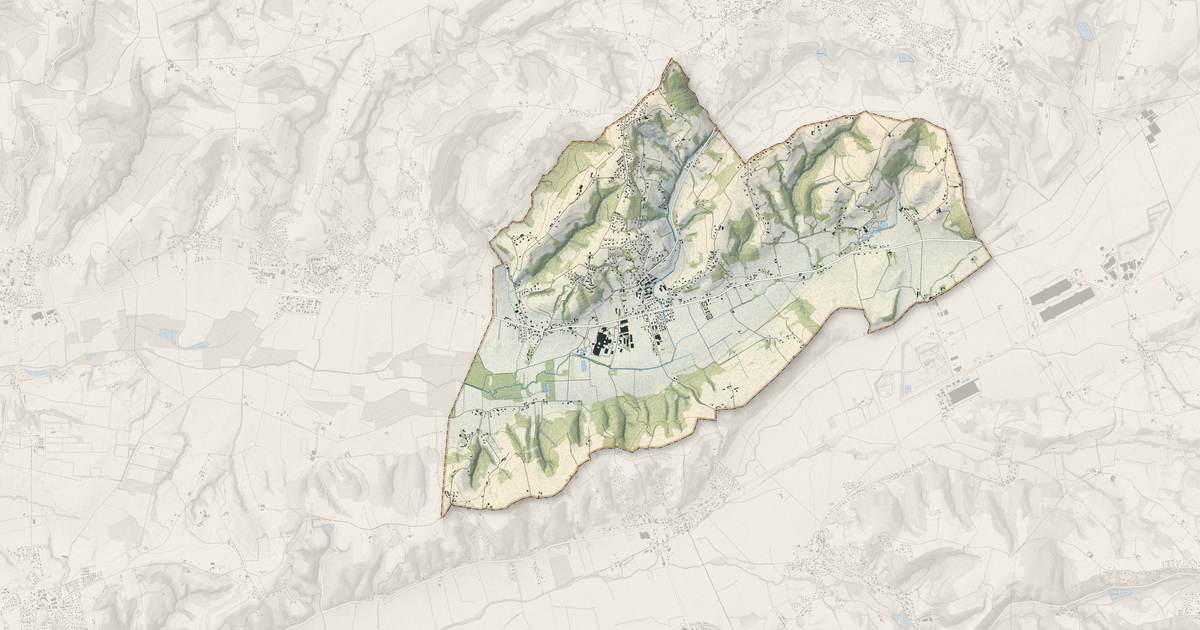 Portrait cartographique de Saint-Just-Chaleyssin : relief, eau, forêts, bâti et voies, calculés à partir des données de l'IGN