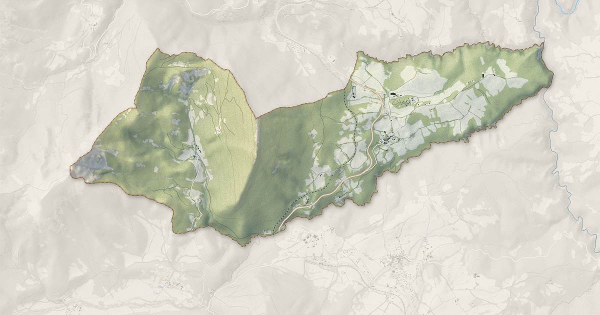 Portrait cartographique de Saint-Martin-de-Clelles : relief, eau, forêts, bâti et voies, calculés à partir des données de l'IGN