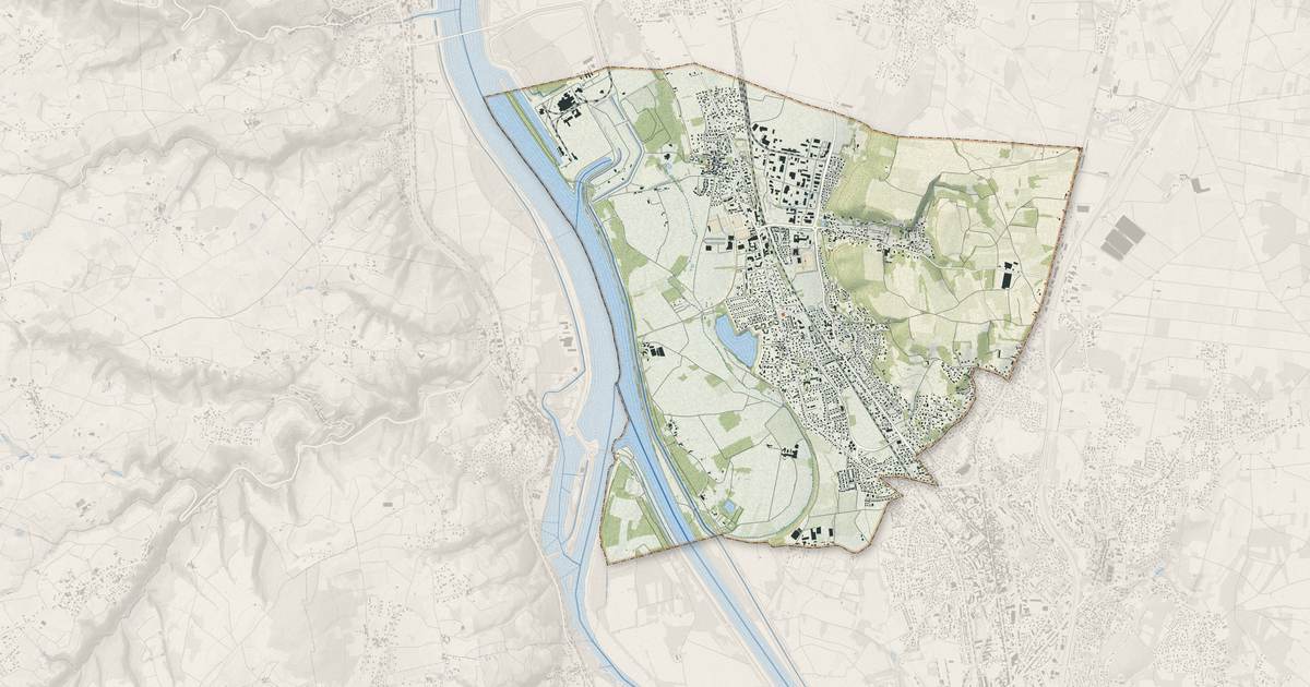 Portrait cartographique de Saint-Maurice-l'Exil : relief, eau, forêts, bâti et voies, calculés à partir des données de l'IGN