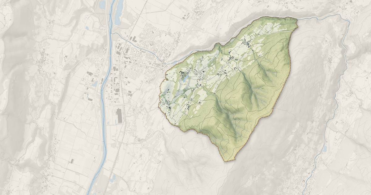 Portrait cartographique de Saint-Maximin : relief, eau, forêts, bâti et voies, calculés à partir des données de l'IGN