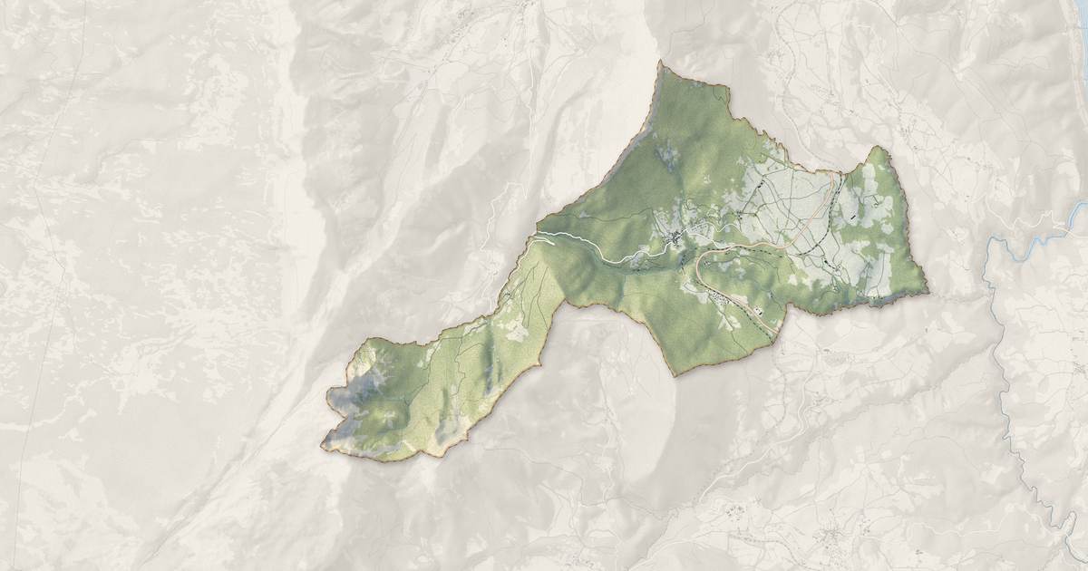 Portrait cartographique de Saint-Michel-les-Portes : relief, eau, forêts, bâti et voies, calculés à partir des données de l'IGN