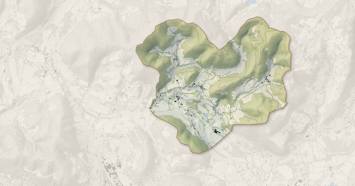 Portrait cartographique de Saint-Nicolas-de-Macherin : relief, eau, forêts, bâti et voies, calculés à partir des données de l'IGN