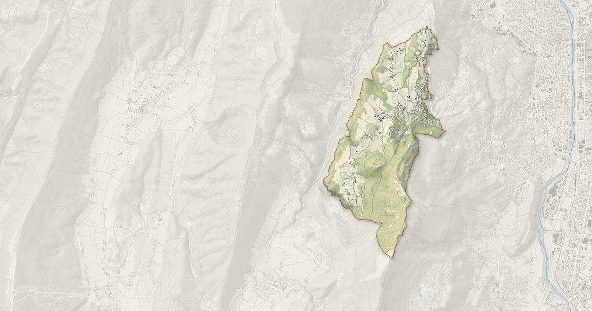 Portrait cartographique de Saint-Nizier-du-Moucherotte : relief, eau, forêts, bâti et voies, calculés à partir des données de l'IGN
