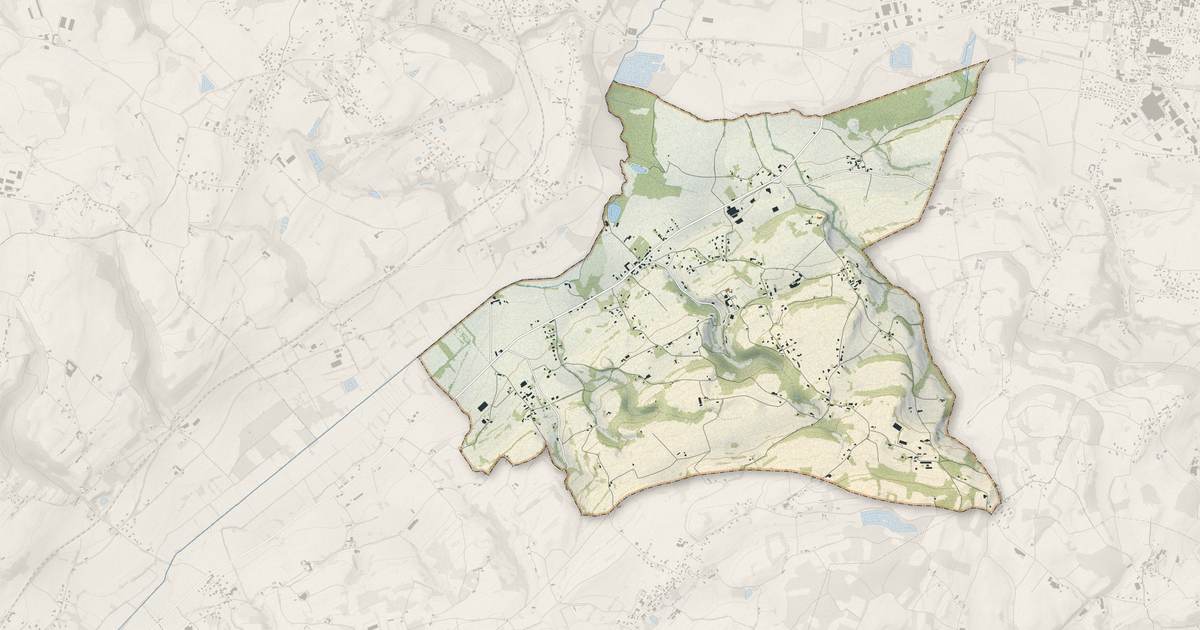 Portrait cartographique de Saint-Ondras : relief, eau, forêts, bâti et voies, calculés à partir des données de l'IGN