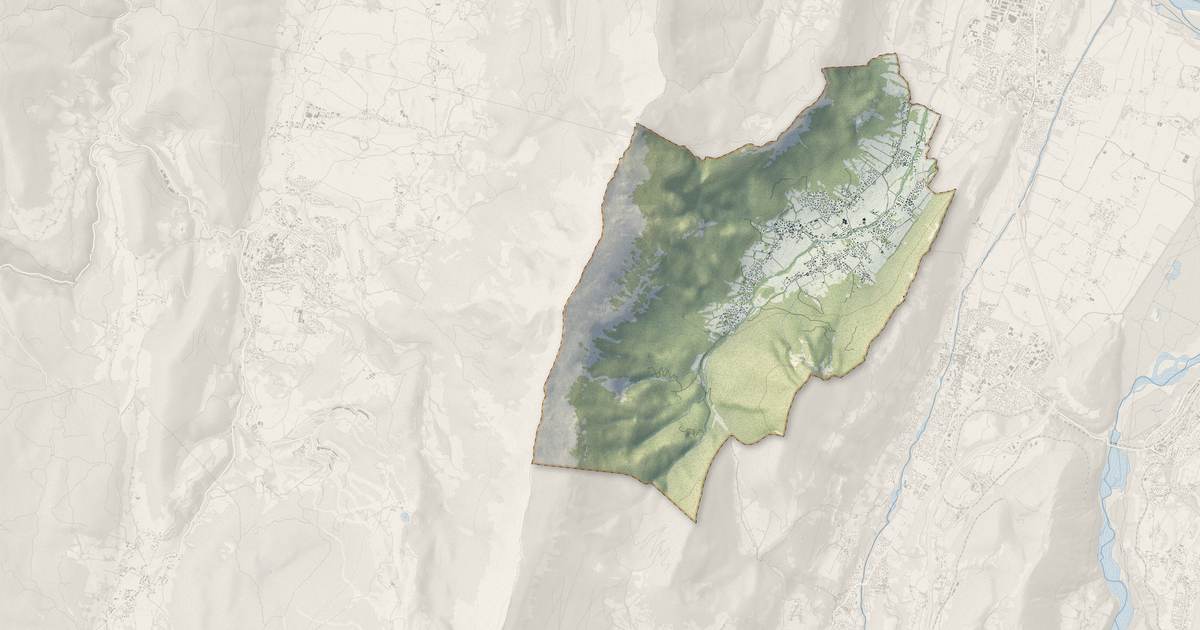 Portrait cartographique de Saint-Paul-de-Varces : relief, eau, forêts, bâti et voies, calculés à partir des données de l'IGN