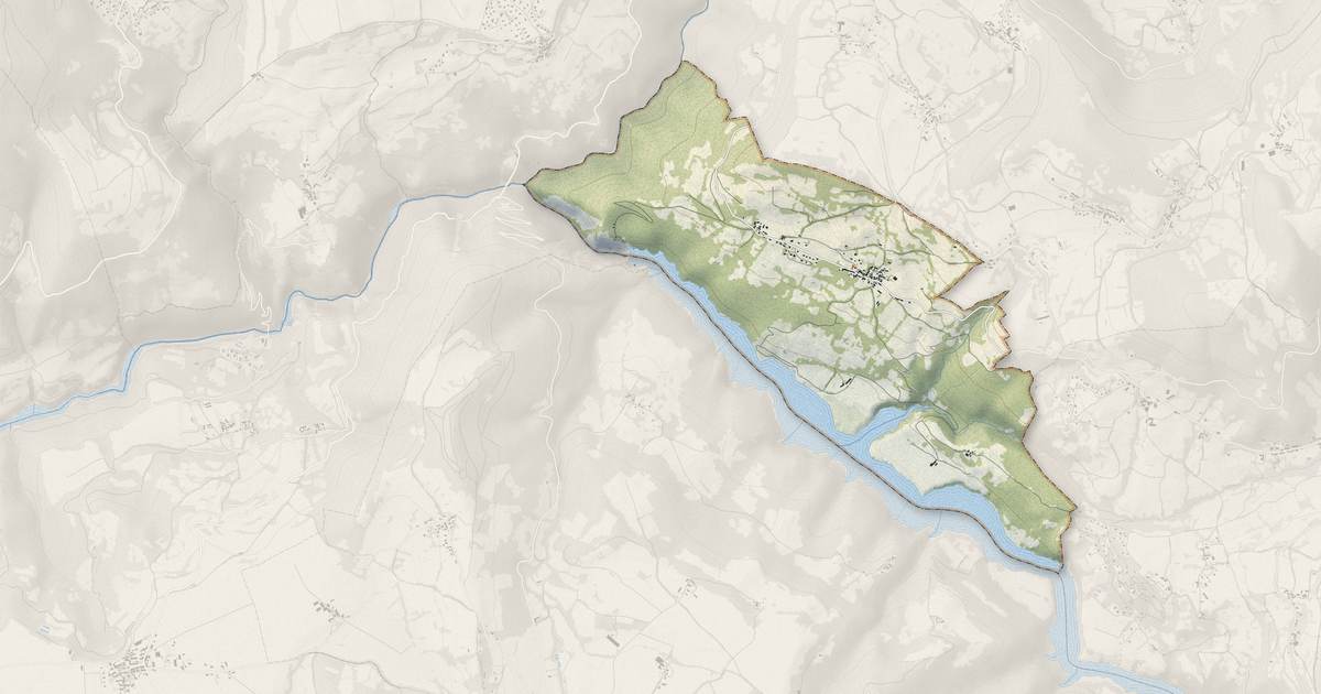 Portrait cartographique de Saint-Pierre-de-Méaroz : relief, eau, forêts, bâti et voies, calculés à partir des données de l'IGN