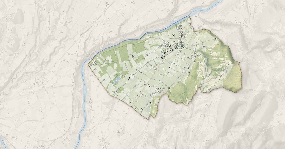 Portrait cartographique de Saint-Romans : relief, eau, forêts, bâti et voies, calculés à partir des données de l'IGN