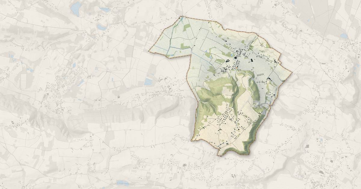 Portrait cartographique de Saint-Sorlin-de-Morestel : relief, eau, forêts, bâti et voies, calculés à partir des données de l'IGN