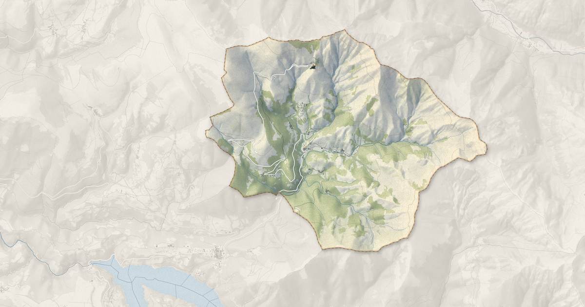 Portrait cartographique de La Salette-Fallavaux : relief, eau, forêts, bâti et voies, calculés à partir des données de l'IGN