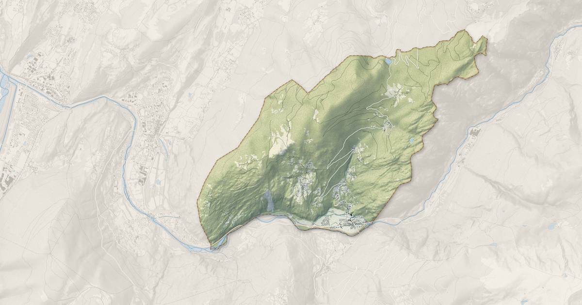 Portrait cartographique de Séchilienne : relief, eau, forêts, bâti et voies, calculés à partir des données de l'IGN