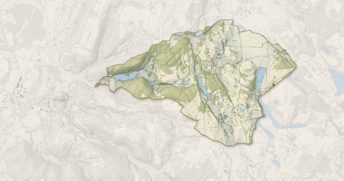 Portrait cartographique de Siccieu-Saint-Julien-et-Carisieu : relief, eau, forêts, bâti et voies, calculés à partir des données de l'IGN