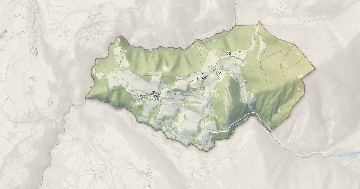 Portrait cartographique de Siévoz : relief, eau, forêts, bâti et voies, calculés à partir des données de l'IGN