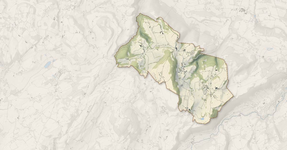 Portrait cartographique de Velanne : relief, eau, forêts, bâti et voies, calculés à partir des données de l'IGN