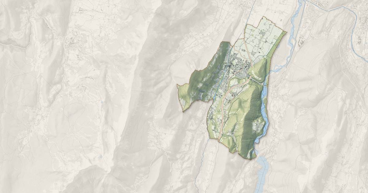Portrait cartographique de Vif : relief, eau, forêts, bâti et voies, calculés à partir des données de l'IGN