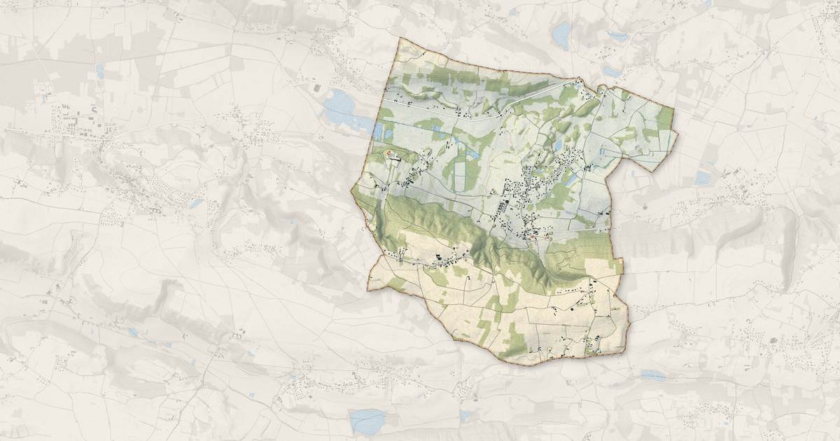 Portrait cartographique de Vignieu : relief, eau, forêts, bâti et voies, calculés à partir des données de l'IGN