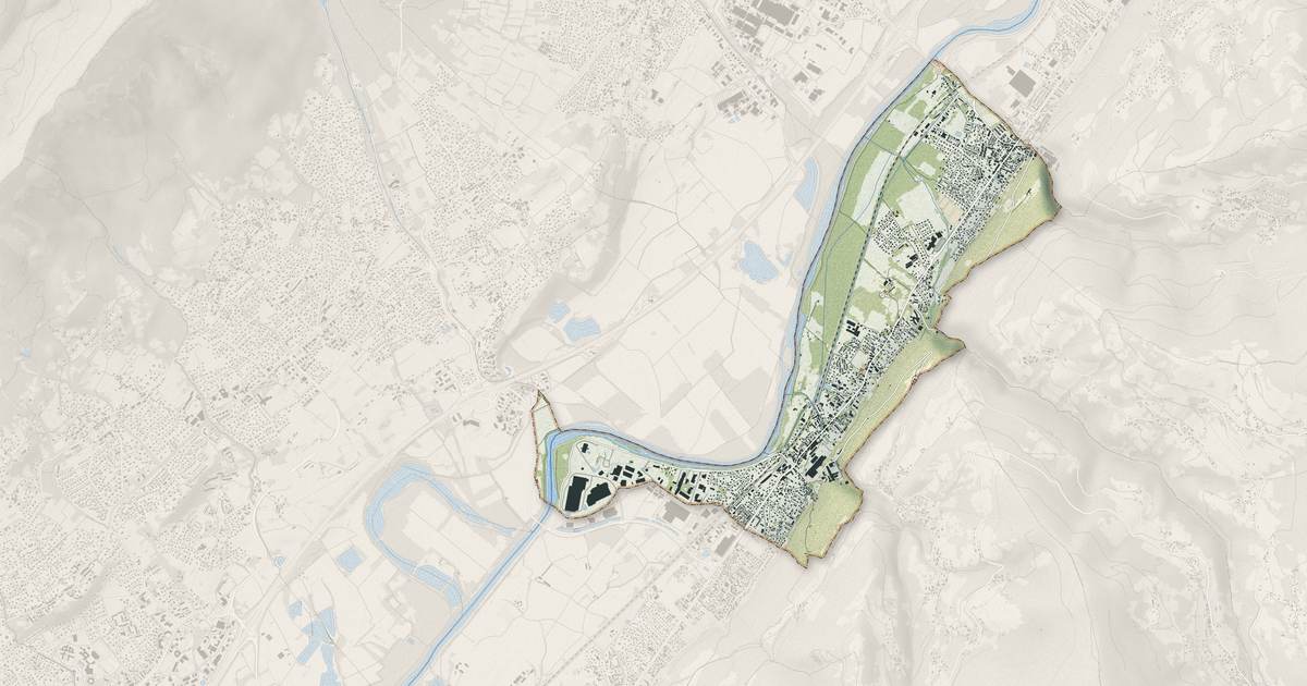 Portrait cartographique de Villard-Bonnot : relief, eau, forêts, bâti et voies, calculés à partir des données de l'IGN