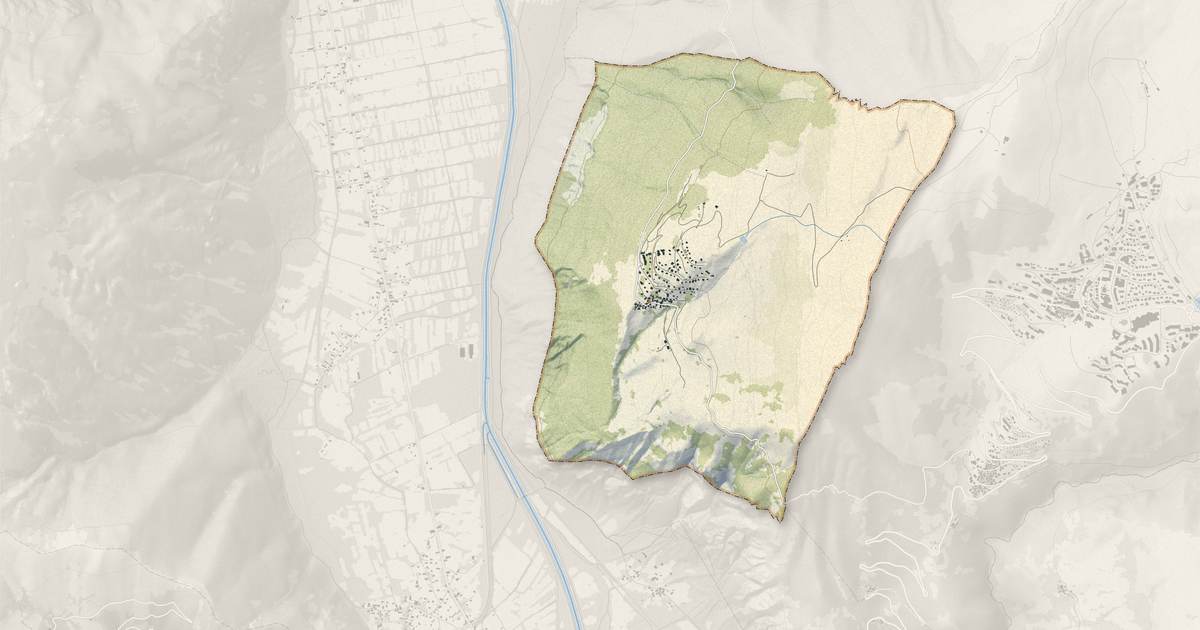 Portrait cartographique de Villard-Reculas : relief, eau, forêts, bâti et voies, calculés à partir des données de l'IGN