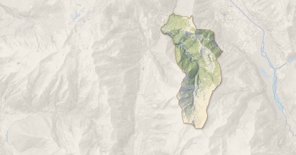 Portrait cartographique de Villard-Reymond : relief, eau, forêts, bâti et voies, calculés à partir des données de l'IGN
