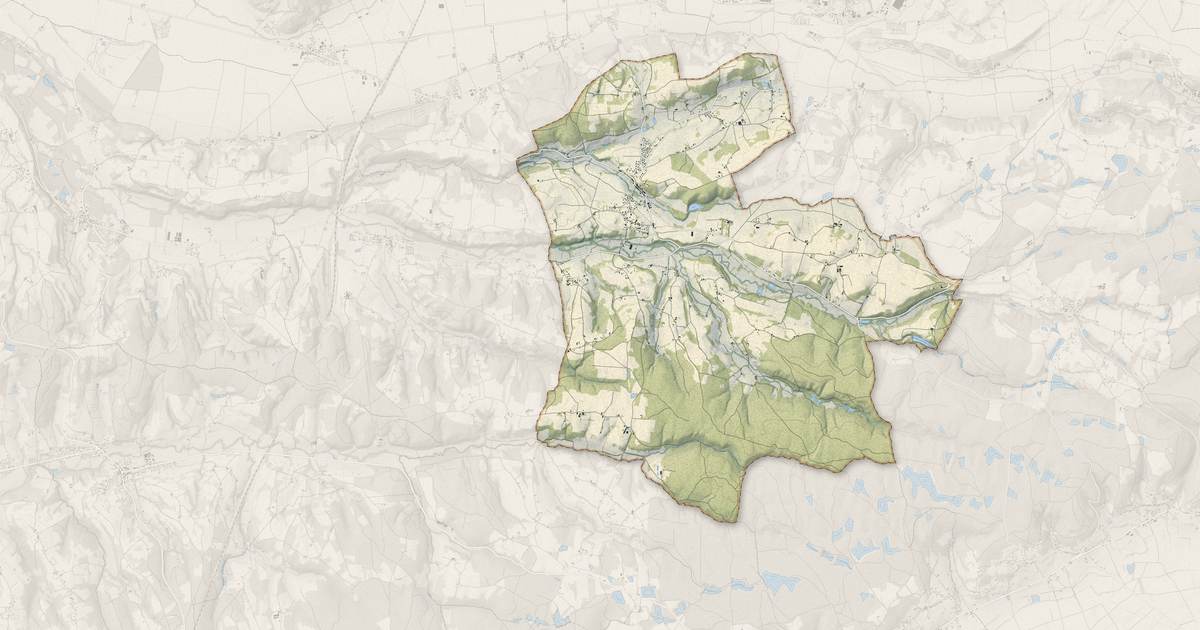Portrait cartographique de Villeneuve-de-Marc : relief, eau, forêts, bâti et voies, calculés à partir des données de l'IGN