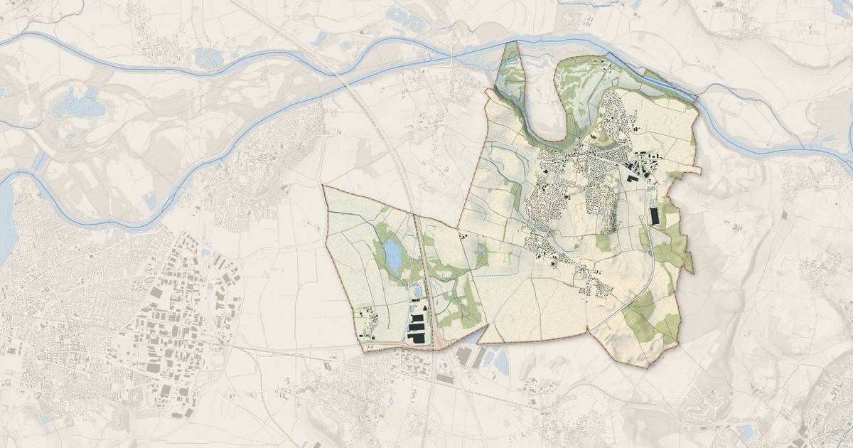 Portrait cartographique de Villette-d'Anthon : relief, eau, forêts, bâti et voies, calculés à partir des données de l'IGN