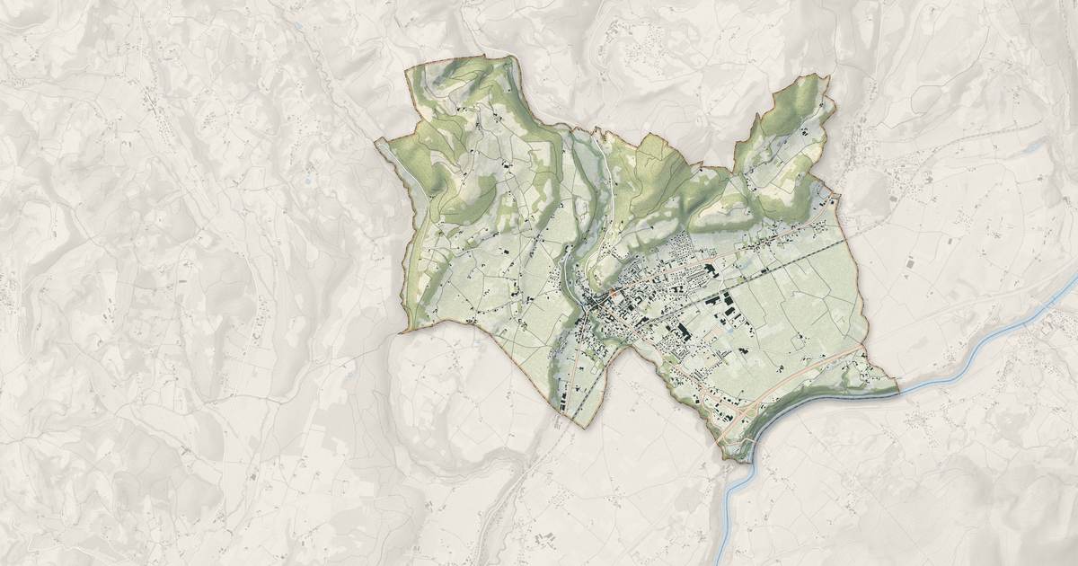 Portrait cartographique de Vinay : relief, eau, forêts, bâti et voies, calculés à partir des données de l'IGN