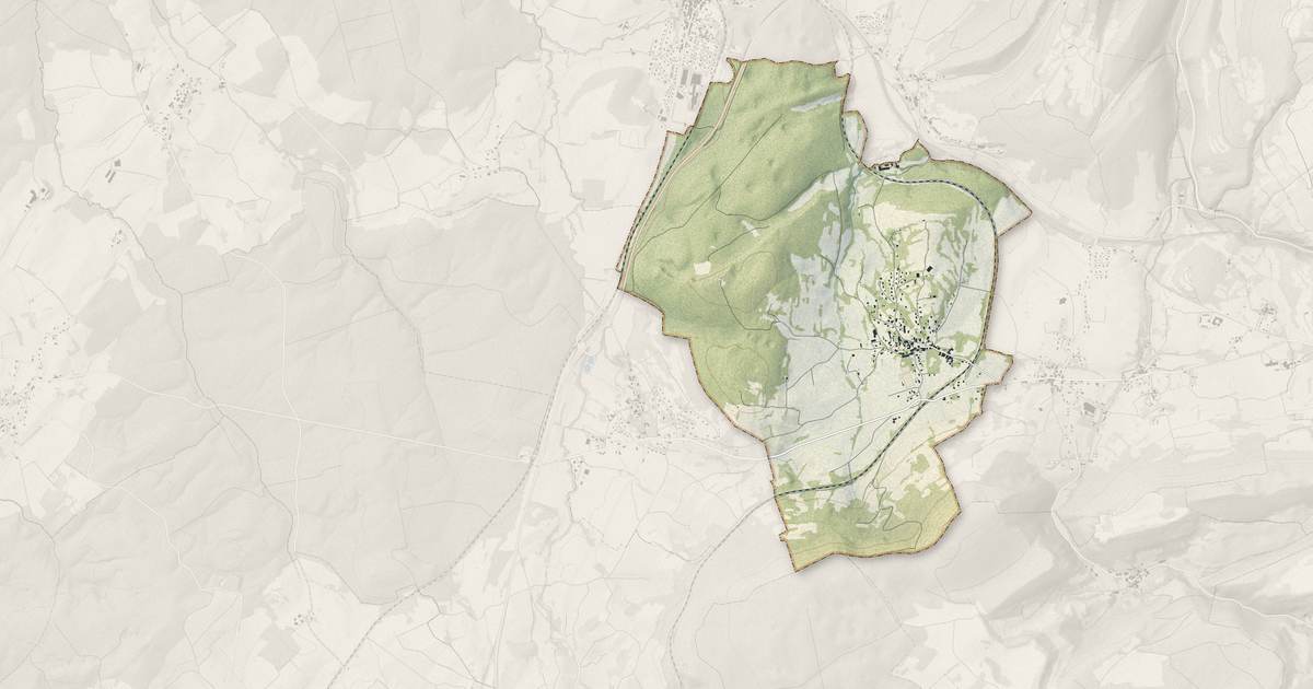 Portrait cartographique de Aiglepierre : relief, eau, forêts, bâti et voies, calculés à partir des données de l'IGN